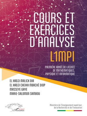 cover image of Cours et exercices d'analyse L1MPI